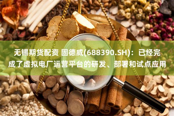 无锡期货配资 固德威(688390.SH)：已经完成了虚拟电厂运营平台的研发、部署和试点应用