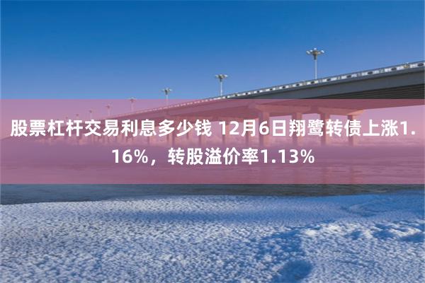 股票杠杆交易利息多少钱 12月6日翔鹭转债上涨1.16%，转股溢价率1.13%